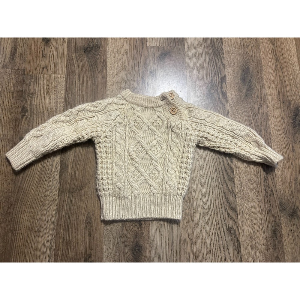 GRAND Knitwear Sweater, Baby Size 18 Months, Tan, Pullover, Long Sleeve